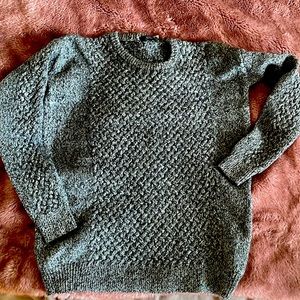 Babaton Aritzia 100% Merino Wool XXS Grey chunky knit pullover sweater EUC